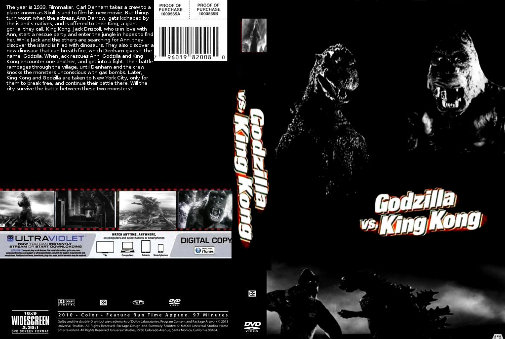 Godzilla vs King Kong DVD cover by SteveIrwinFan96 on DeviantArt