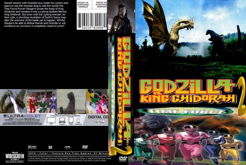 Godzilla Vs King Ghidorah Time Force 2 DVD Cover By SteveIrwinFan96 On Godzilla vs king ghidorah time force 2 dvd cover by steveirwinfan96 on