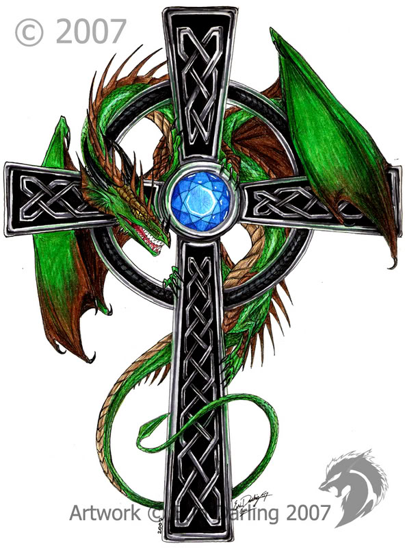 Celtic Dragon Cross