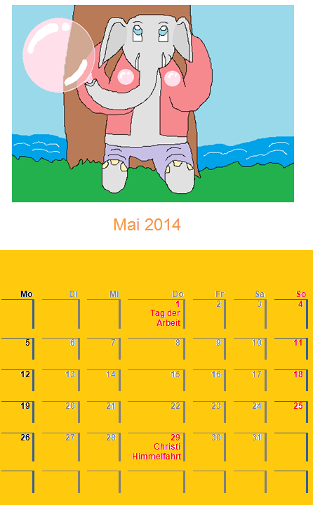 Calendar 2014 May