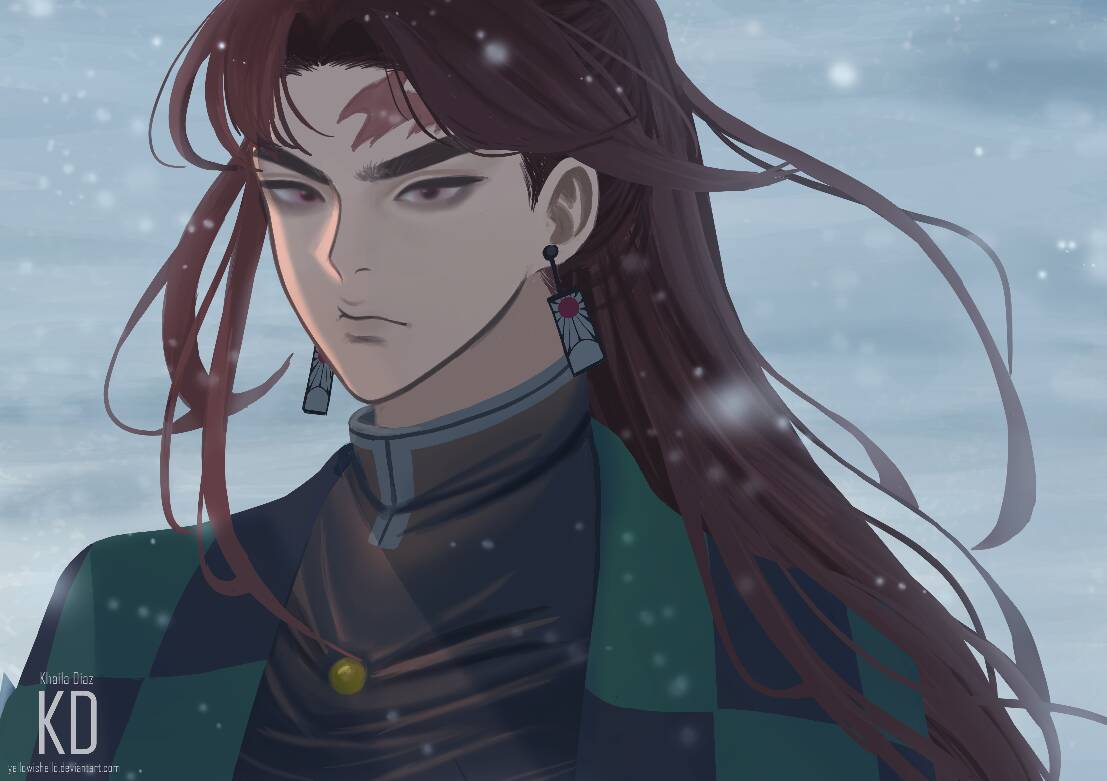 KNY - Long-haired Tanjiro by feshnie on DeviantArt