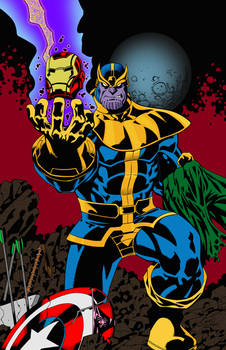 Thanos Beats The Avengers (colored)