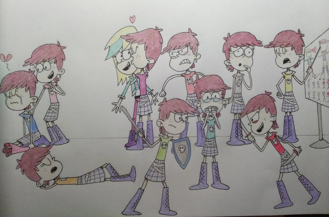 Sam Sharp with ten Luna Loud clones request by l0lm4tt on DeviantArt