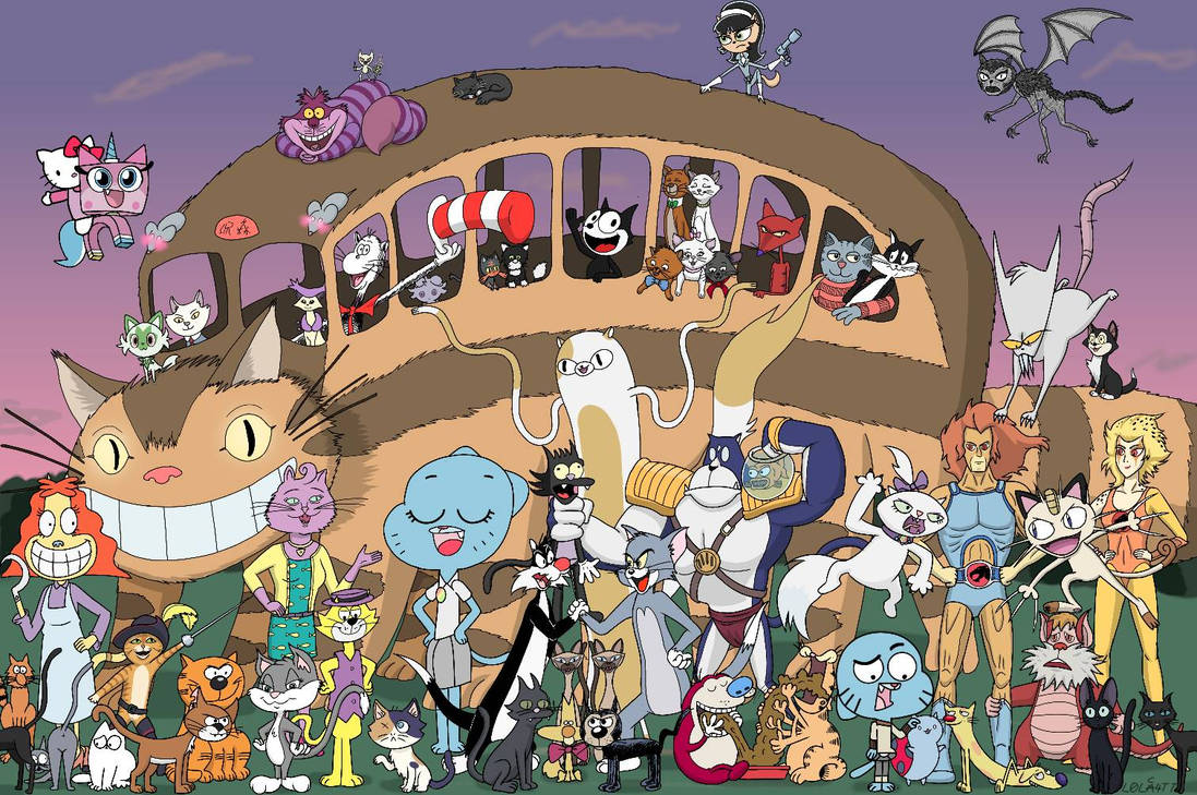 Crazy cartoon crossover: cats (digital redraw) by l0lm4tt on DeviantArt