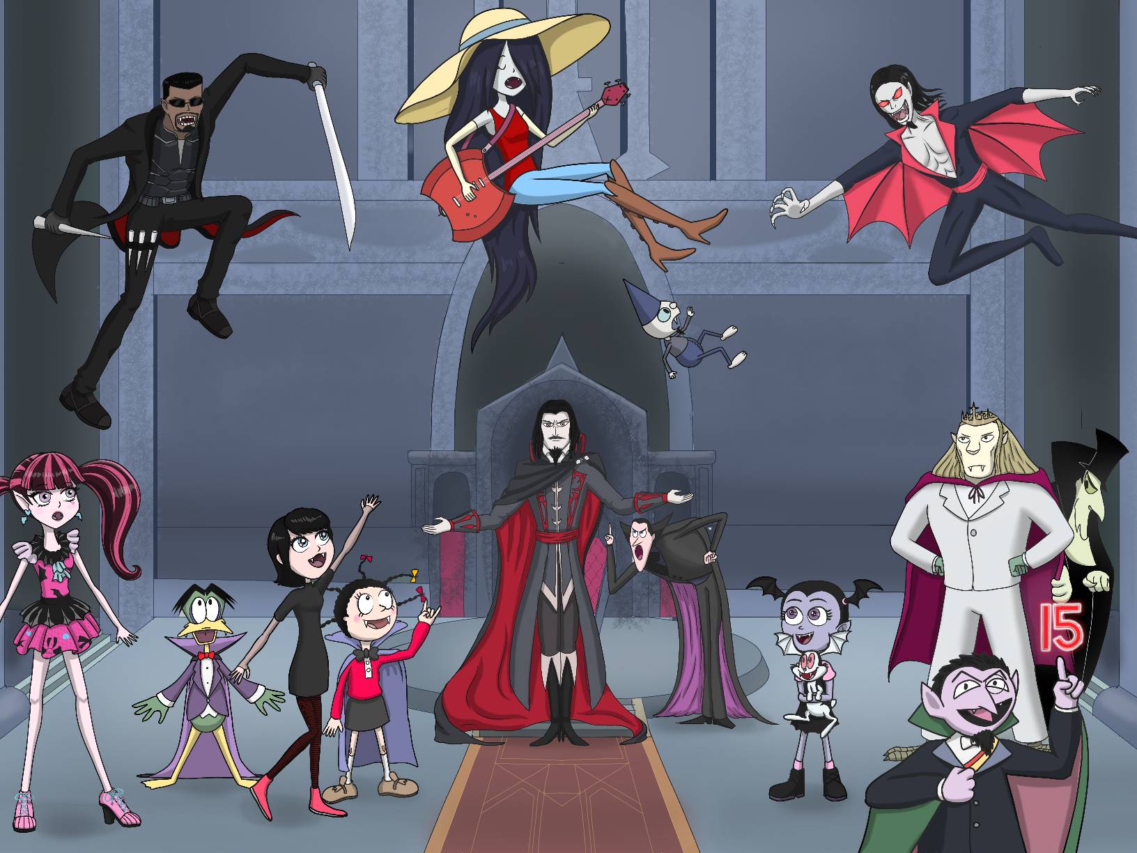 Crazy cartoon X-over Halloween special: Vampires by l0lm4tt on