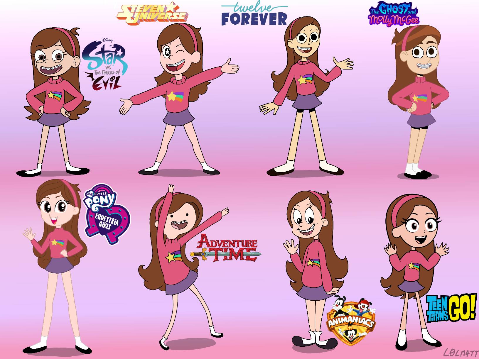 Diffrent Cartoon Style Deviantart Mabel Pines in 8 different cartoon styles by l0lm4tt on DeviantArt