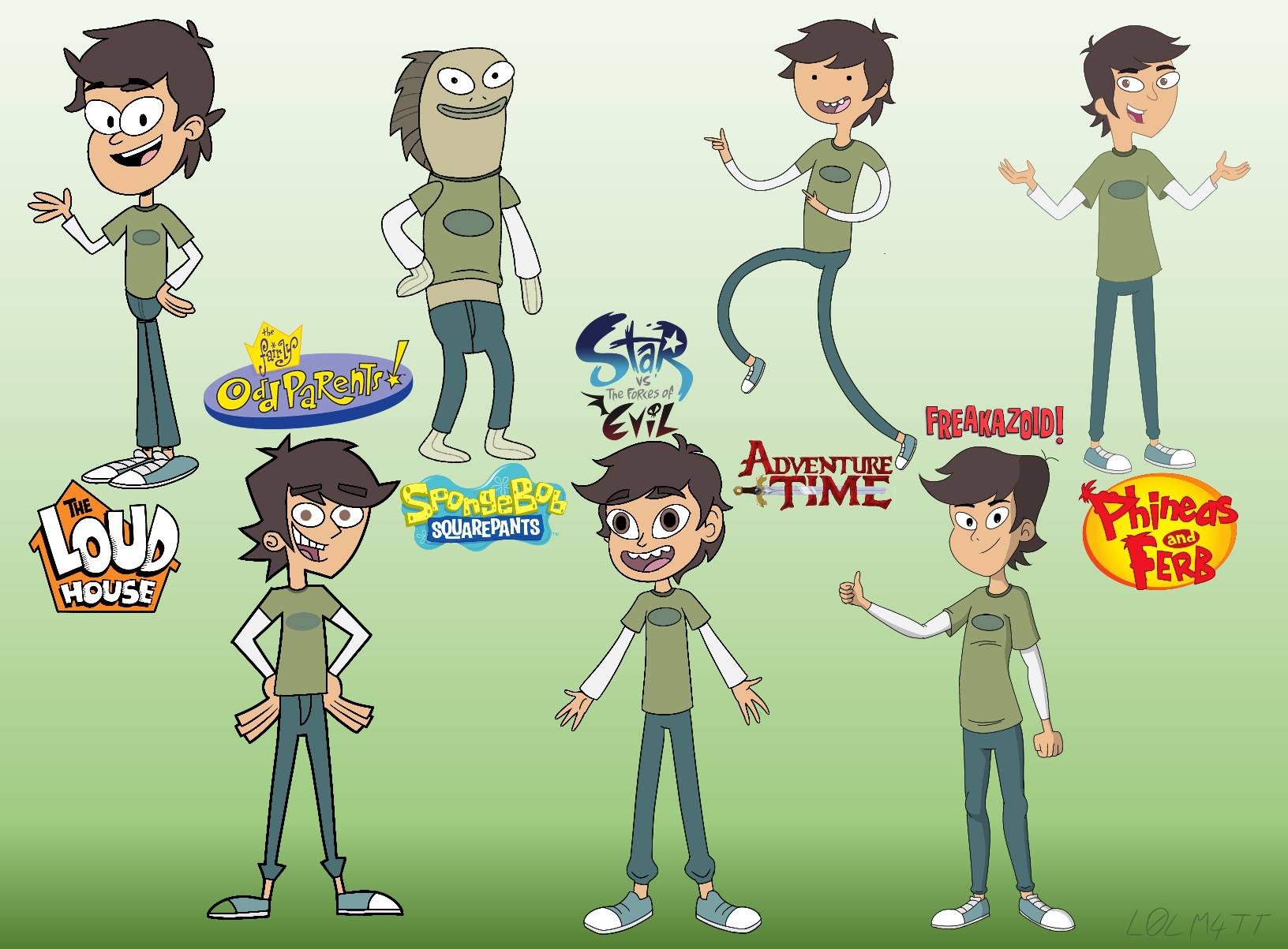Diffrent Cartoon Style Deviantart Scott Denoga in seven different cartoon styles. by l0lm4tt on DeviantArt