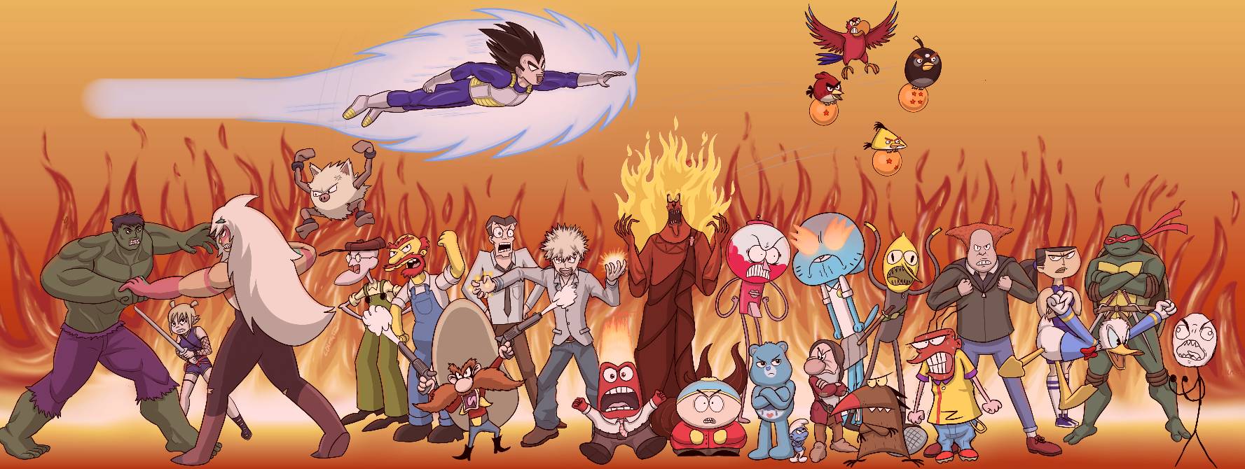 Crazy Cartoon Crossover emotion special: Anger. by l0lm4tt on DeviantArt