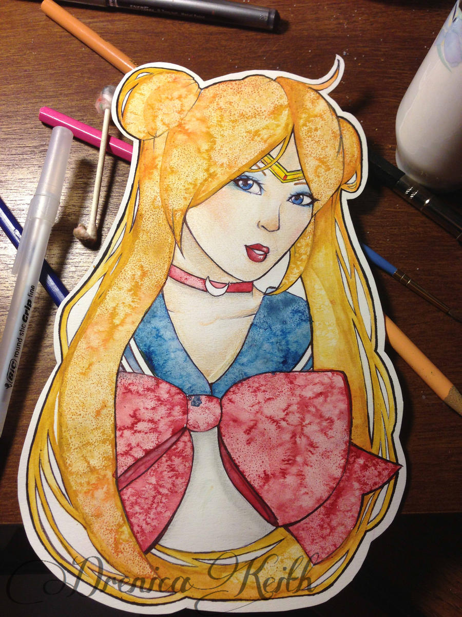 Sailor Moon watercolor WIP