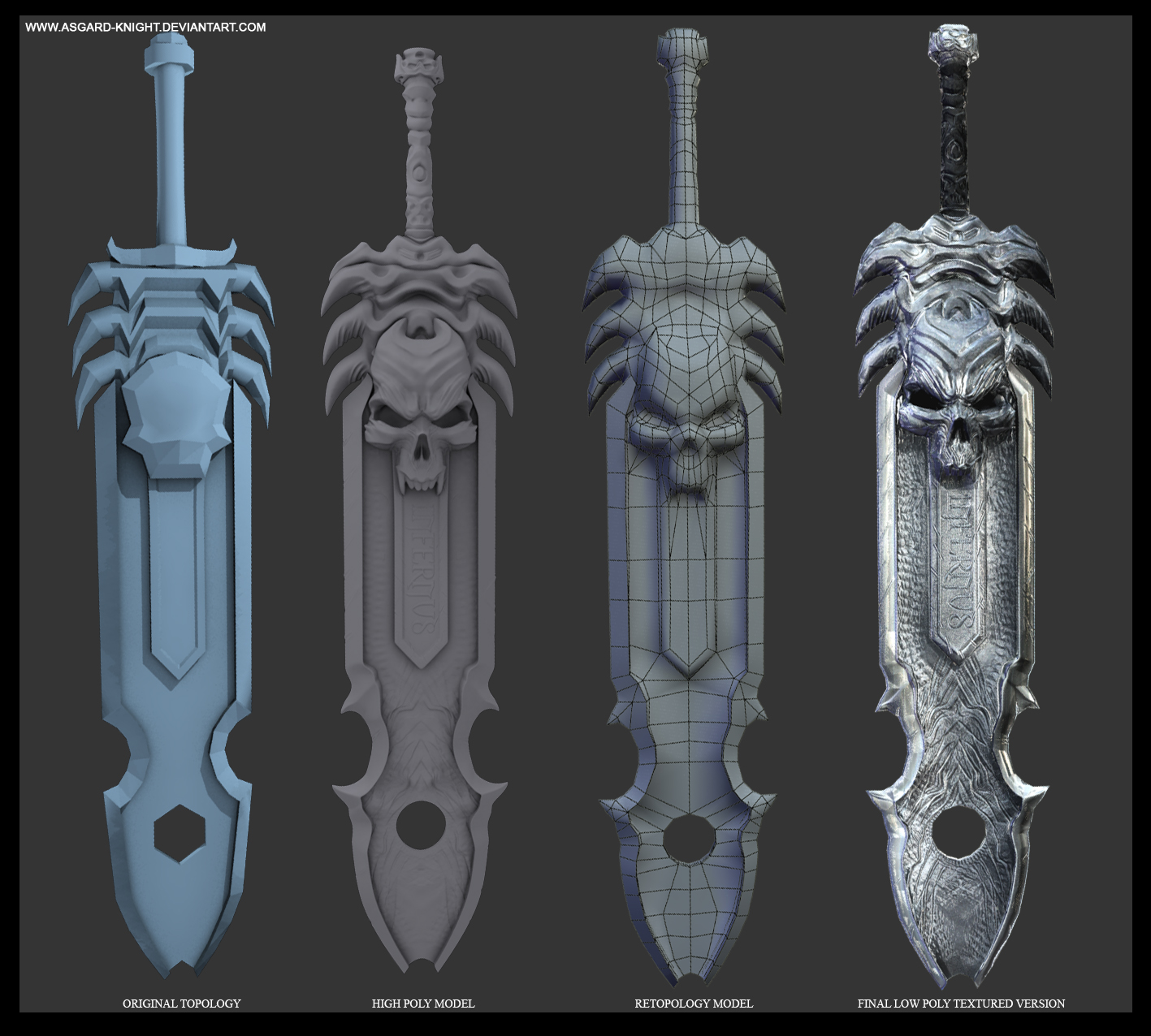 Infernal Sword Retopology Process