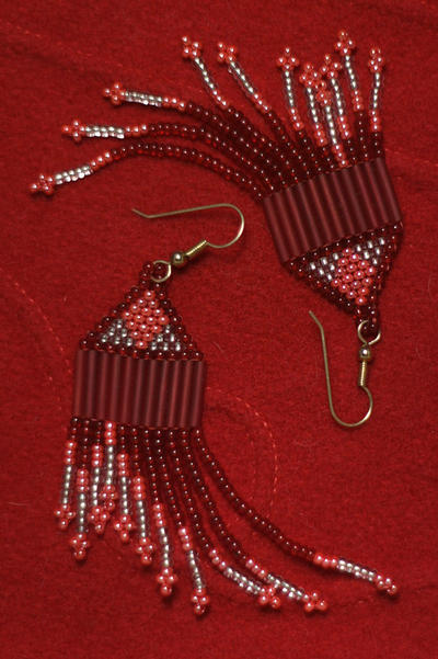 cherry red dangle earrings