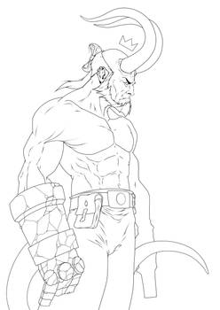 Hellboy line art