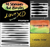 14 Streamer Art Calligraphy Brushes For Illustrato