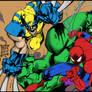 Hulk, Spidey and Wolverine Battle Artist WIP1