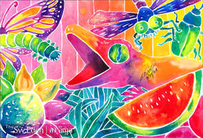 Gecko Flower Watermelon insects worm butterfly