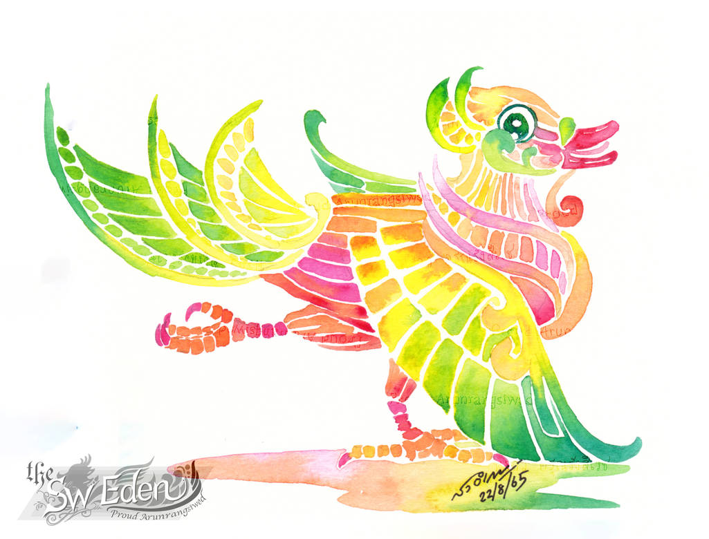 Hintha Vector Hamsa Hintha Burmese swan bird watercolor paint by Sw-Eden on DeviantArt