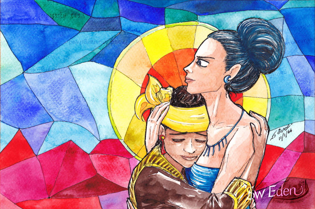 Burmese King and Mon Queen hugging Sunset by Sw-Eden on DeviantArt