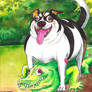 Thuu the Dog Alligator Crocodile Watercolor Art