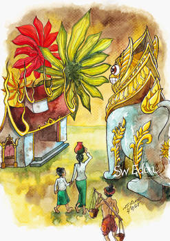 Myanmar Classic Watercolor Painting