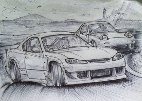 Sketch - S15 Silvia vs. FD RX-7