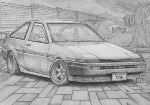 Drawing - Toyota Trueno AE86