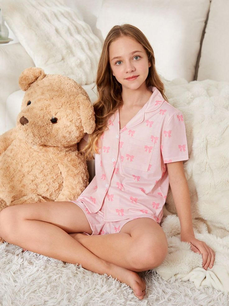Tweenlit Tween Girls' Light Pink Butterfly Print Short Slee by Muse2005 on ...