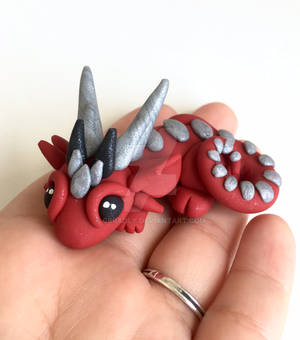 Red Polymer Clay Short-Snout Dragon