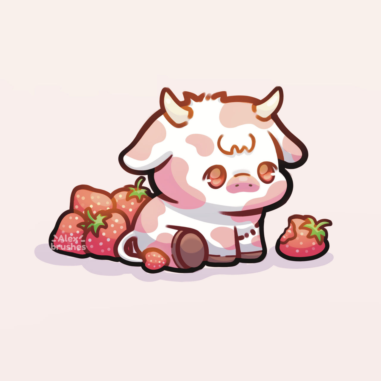 Strawberry Cow by Alexbrushesart on DeviantArt