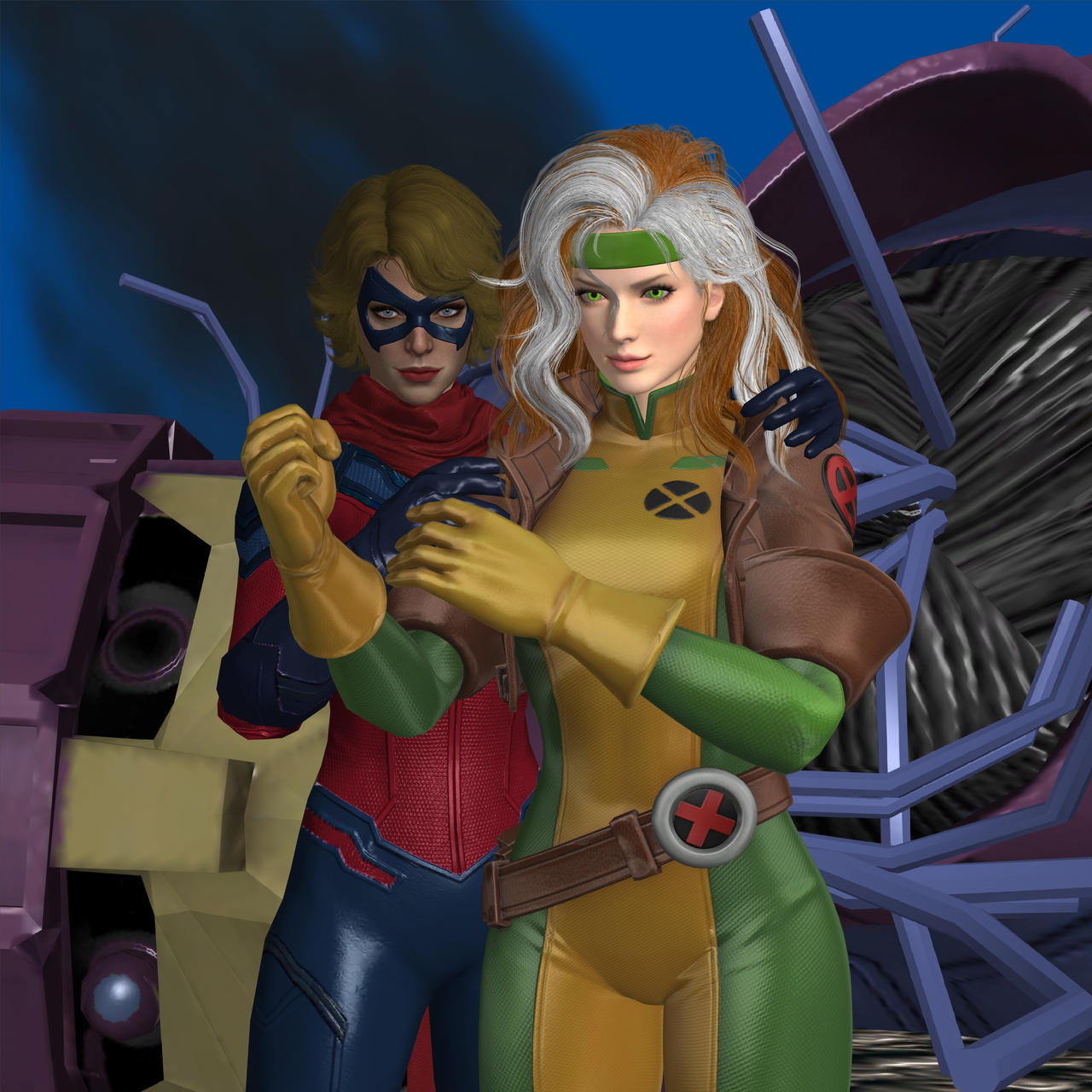 Heroes & Villains | Marvel X-Men 90's Rogue Natural Tee M
