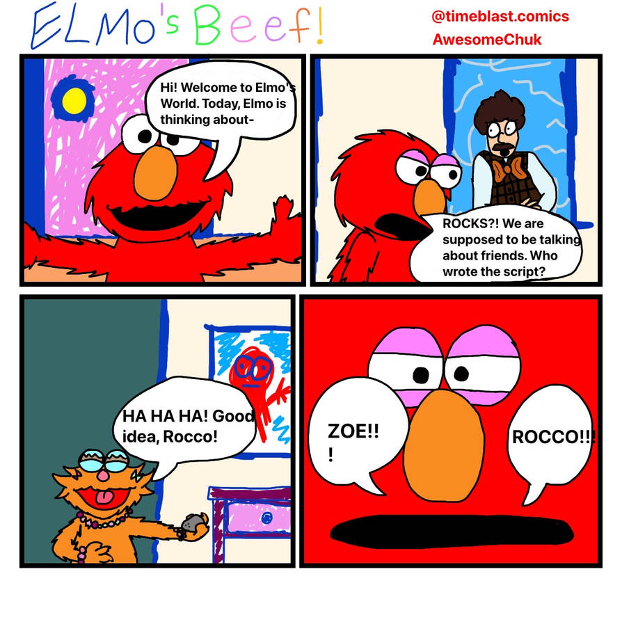 Elmo Rocoo Elmo vs Rocco Comic Strip by awesomechuk28 on DeviantArt