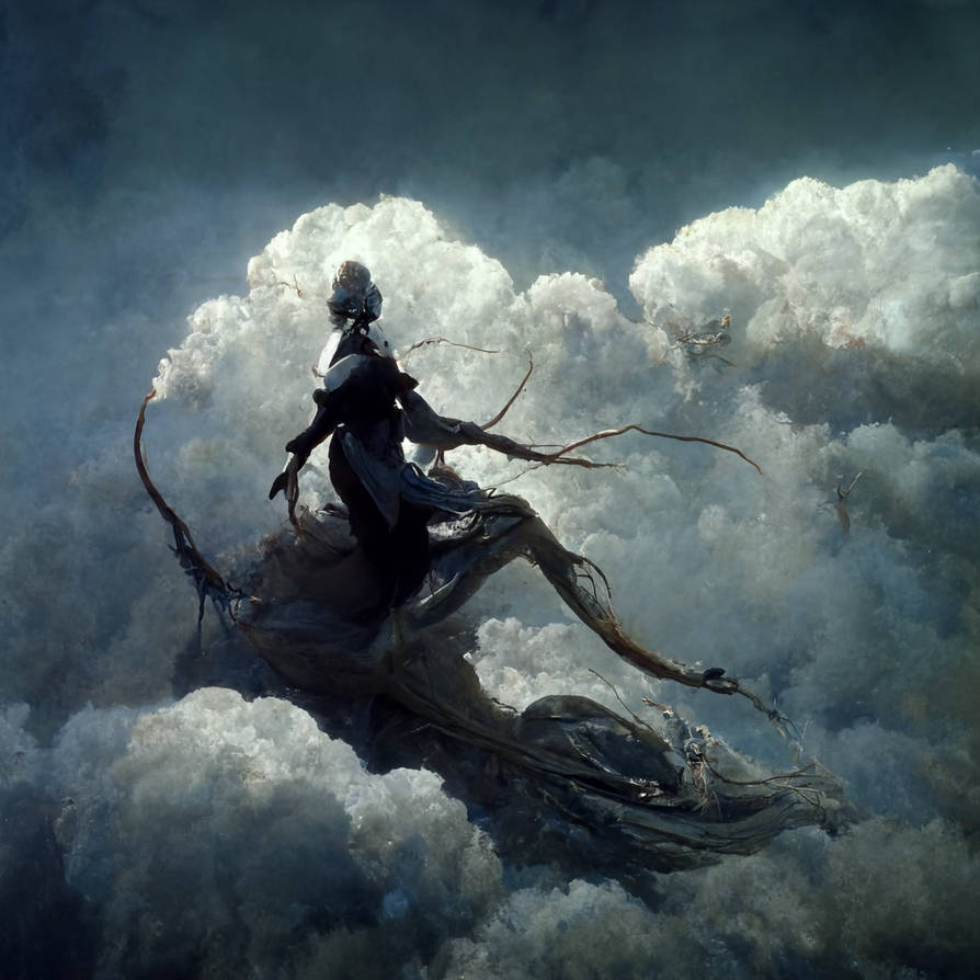 necromancer djinn flying undead black dragon by in-the-mind-of-ai on ...