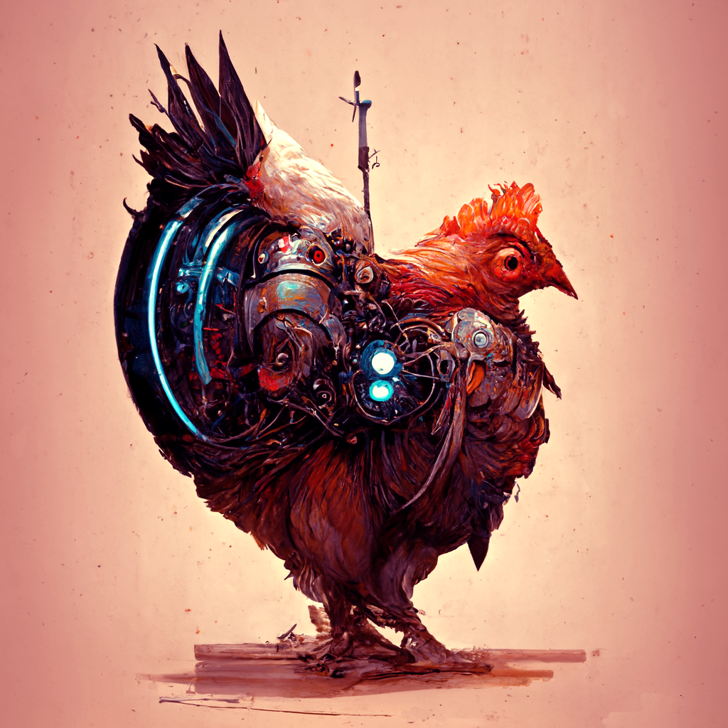 Prototype Chicken cyborg chicken by in-the-mind-of-ai on DeviantArt