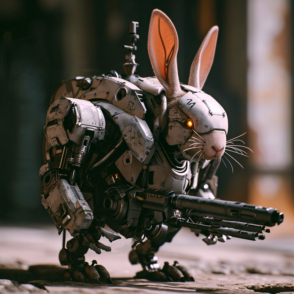 Cyborg Battle Bunny by in-the-mind-of-ai on DeviantArt