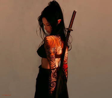 Kika: elvish samurai ronin