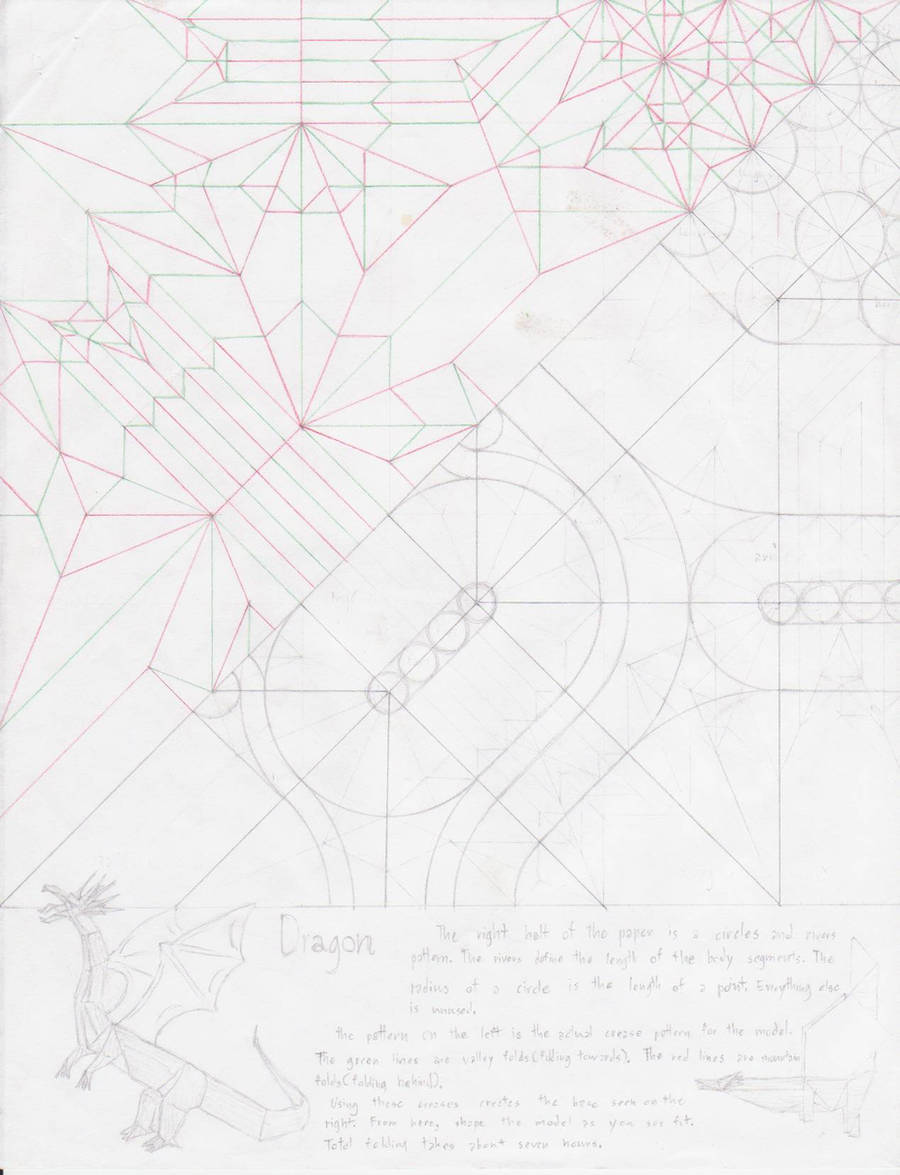 Dragon crease pattern by origami-artist-galen