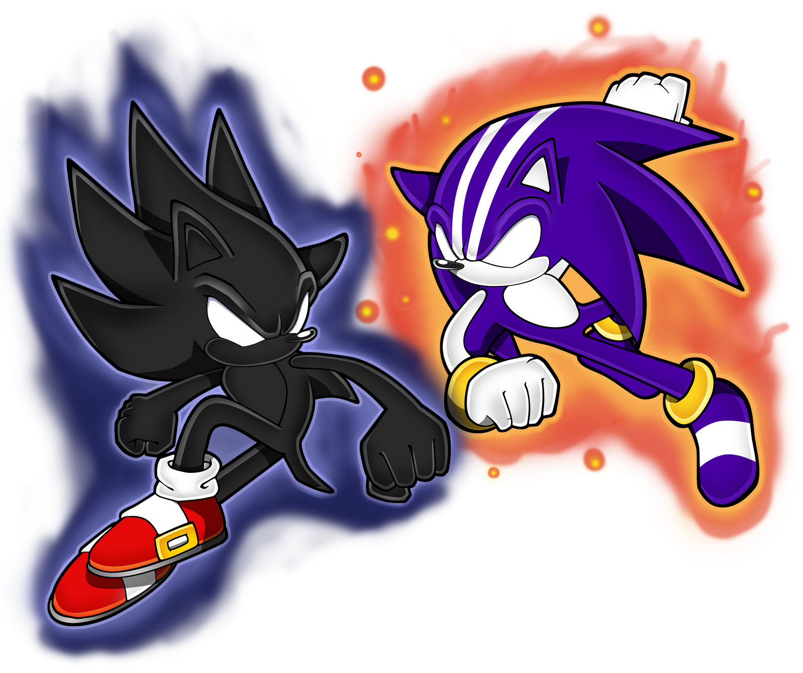 dark sonic vs darkspine sonic by daggerslashs on DeviantArt