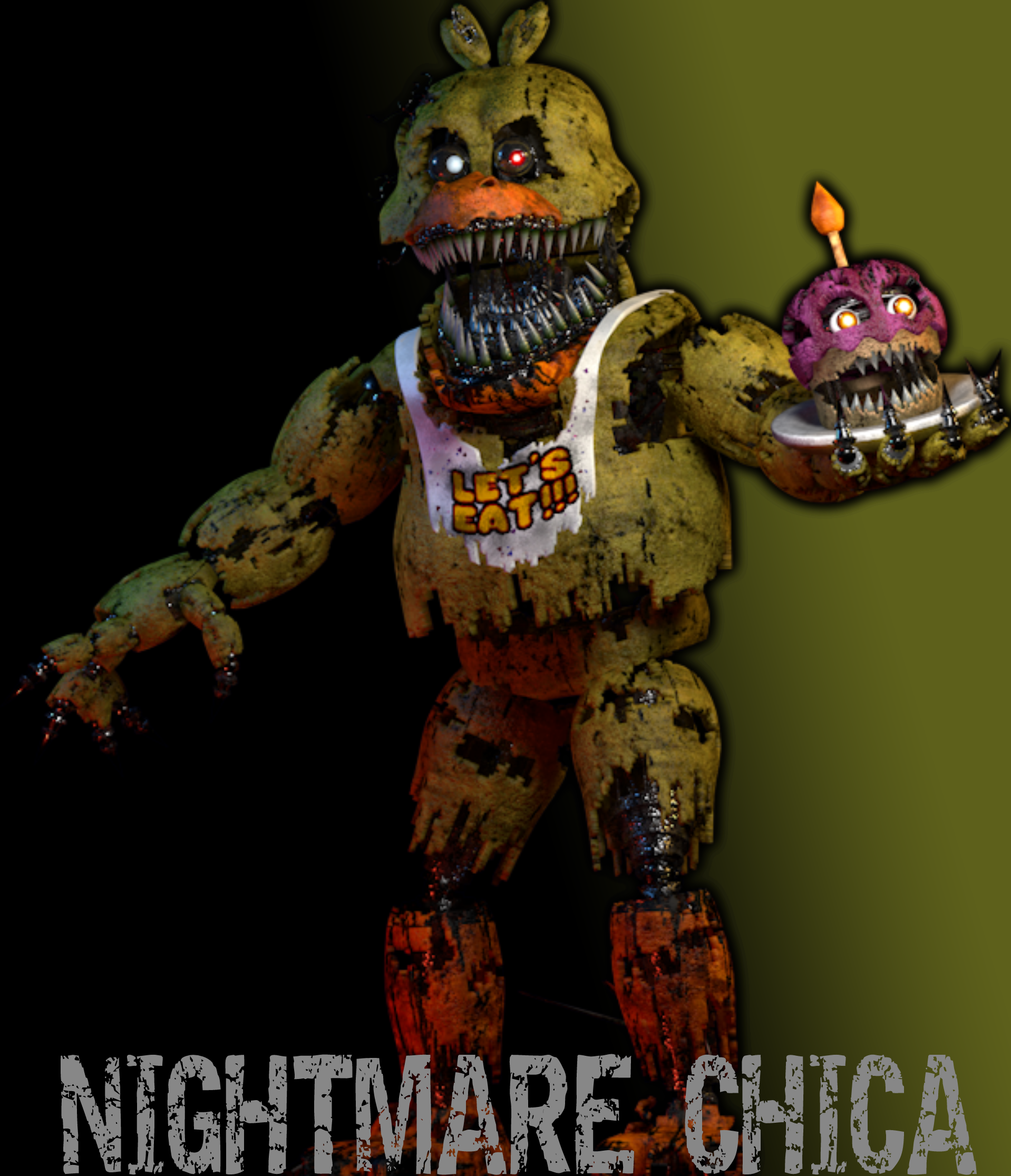 C4D FNAF World Adventure nightmare Chica full body by mauricio2006 on  DeviantArt