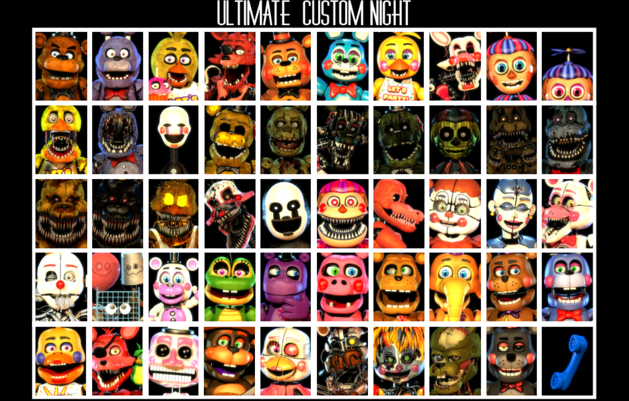 FNaF - Ultimate Custom Night Icons Remake V2 by Puppetio on DeviantArt