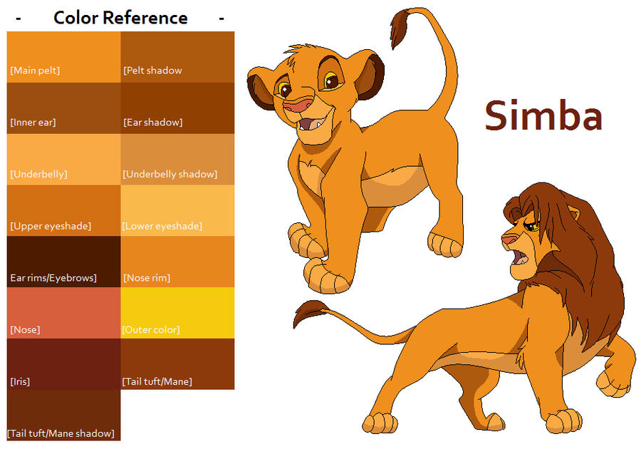 TLK Simba Color Reference by FeralHeartsFan on DeviantArt