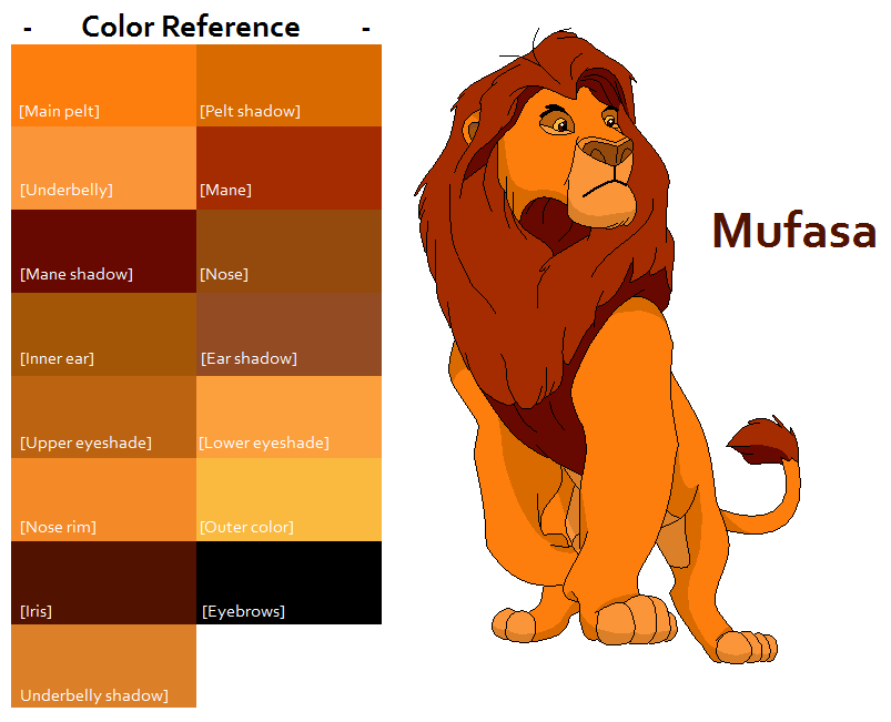 TLK Mufasa Color Reference