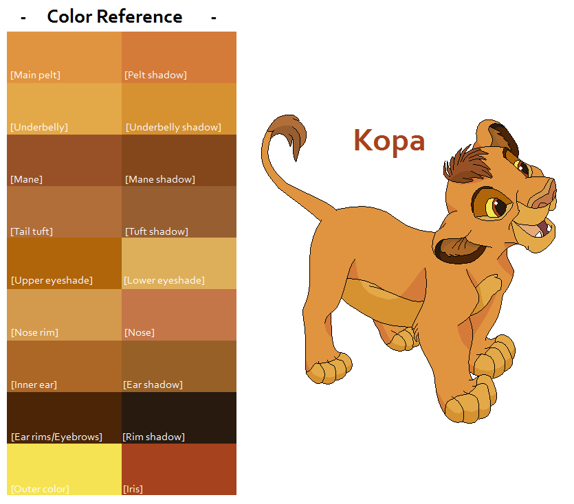 Koopa Color TLK Kopa Color Reference by FeralHeartsFan on DeviantArt