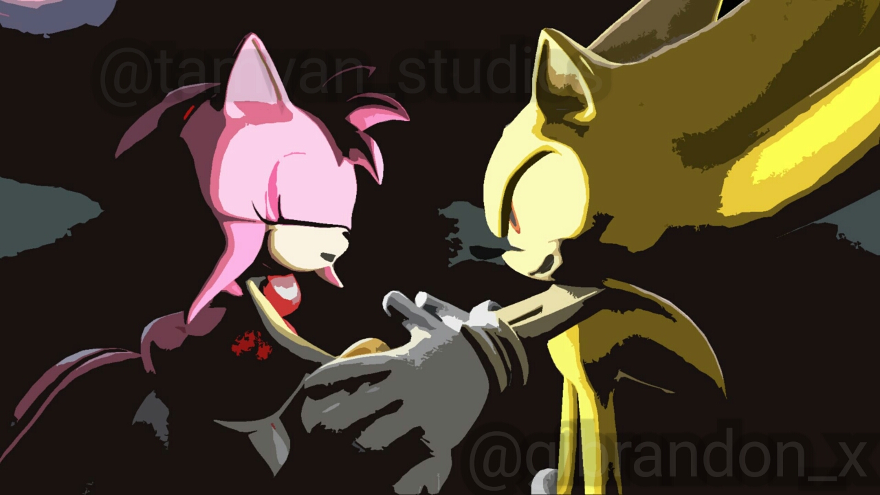 images Super Sonic And Amy Deviantart super sonic and amy in the darkness by