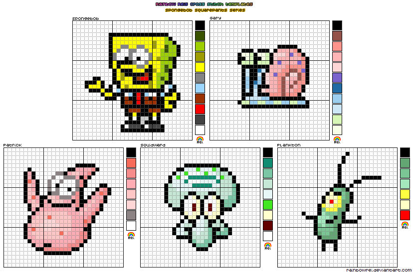 Minecraft Spongebob Pixel Art Grid - Pixel Art Grid Gallery