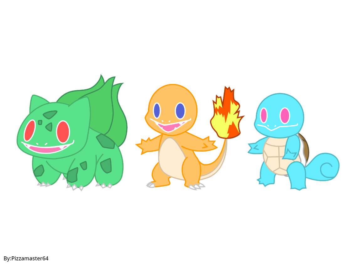 Starters Gen 1 by Pizzamaster64 on DeviantArt