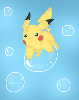 pikachu in bubbles