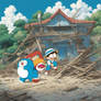 Doraemon destroying Nobita's house 