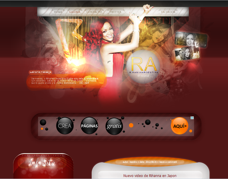 Rihanna fansite design