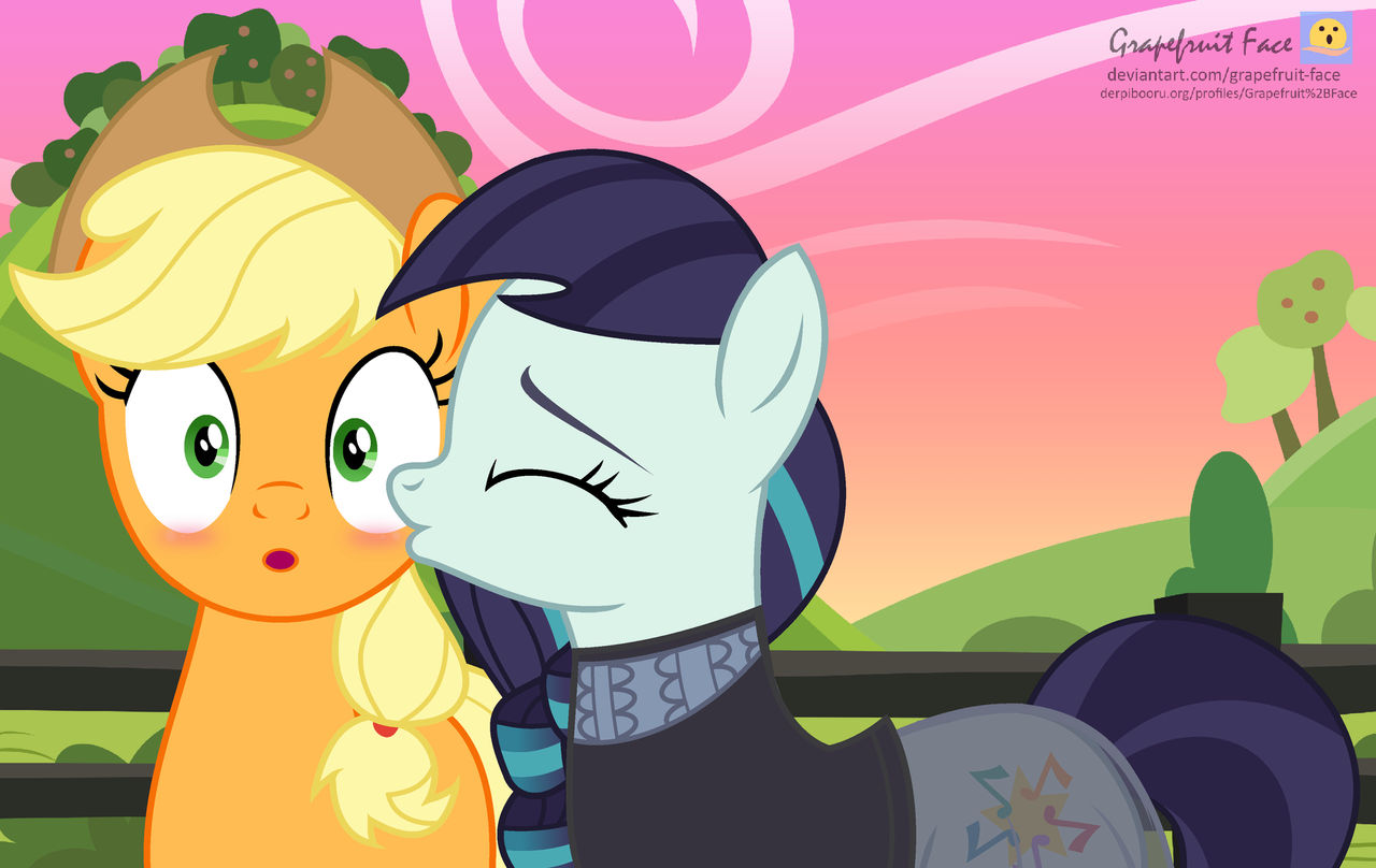 A Cheeky Kiss (AJ x Rara - MLP FiM) by Grapefruit-Face on DeviantArt
