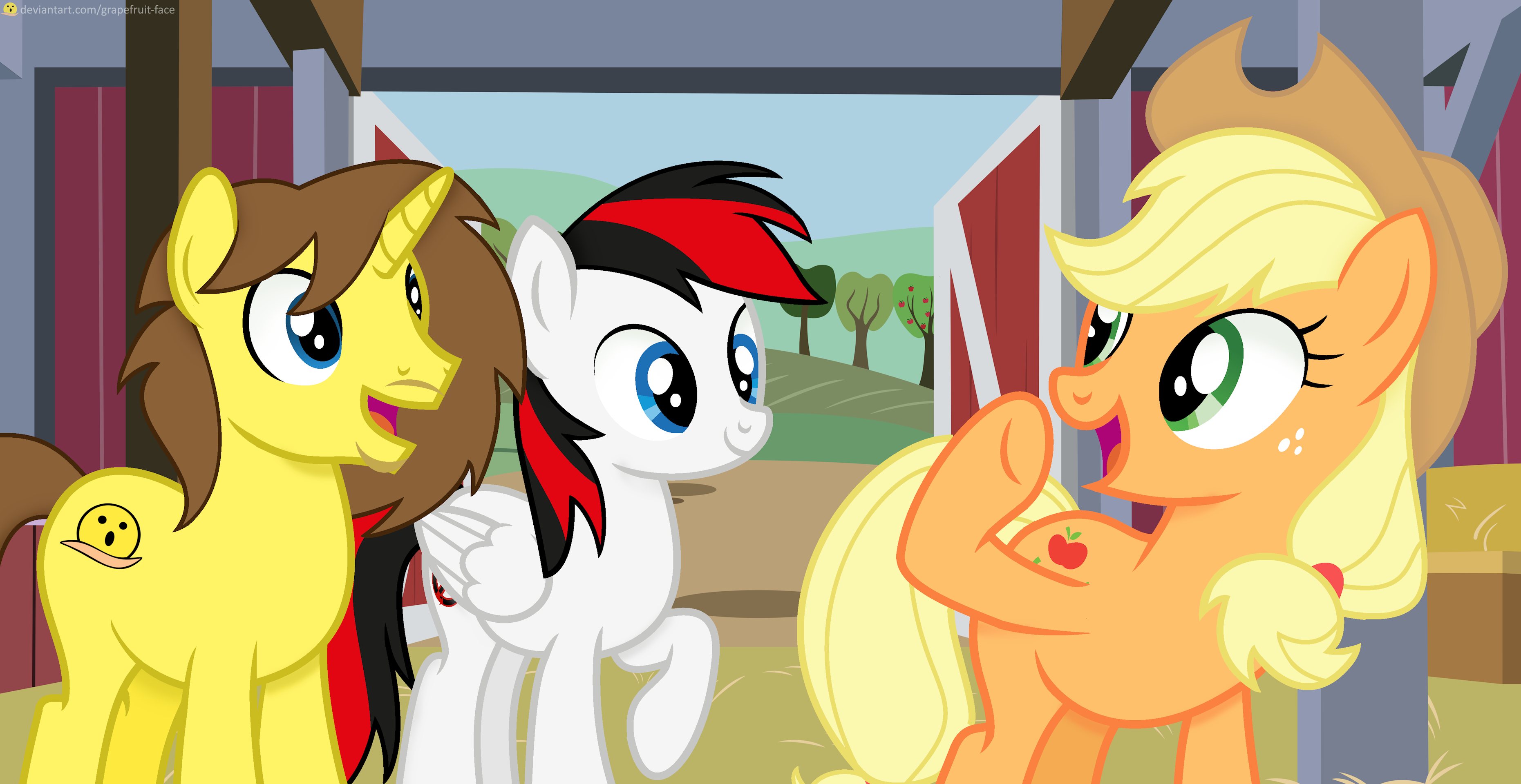 Mlp Aj Restyle Party At The Orchard (Grapefruit, Red, AJ - MLP) by Grapefruit-Face on ...