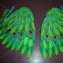 Polymer clay peacock wings